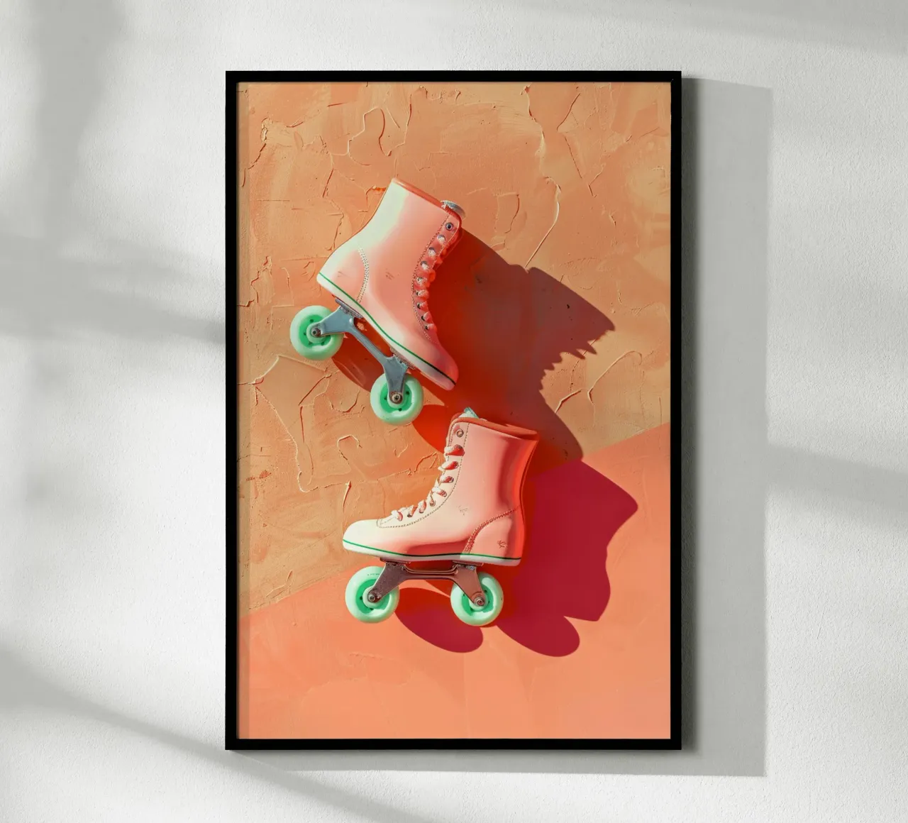 Retro Roller Skates on Dopamine Coral carta hahnemühle da Mosaic Dialogue