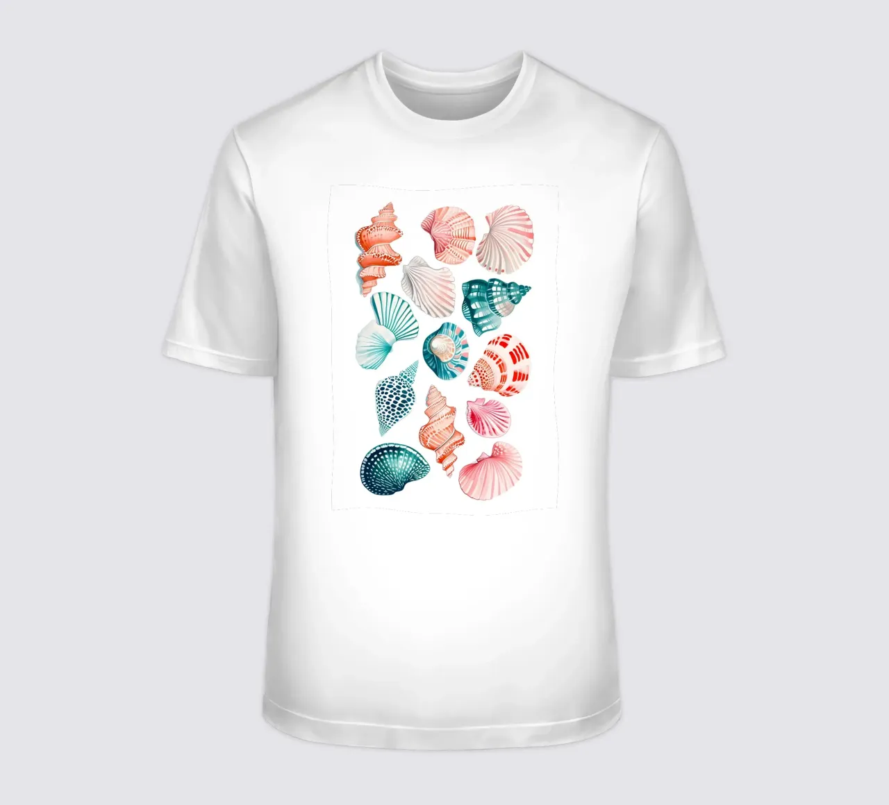 Vibrant Seashell Collection Acuarela costera camiseta de dawnthesea