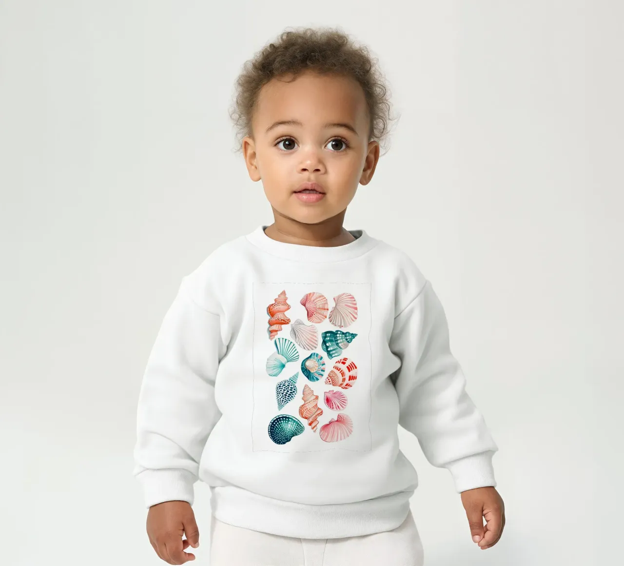 Vibrant Seashell Collection Acuarela costera sudadera de bebé de dawnthesea