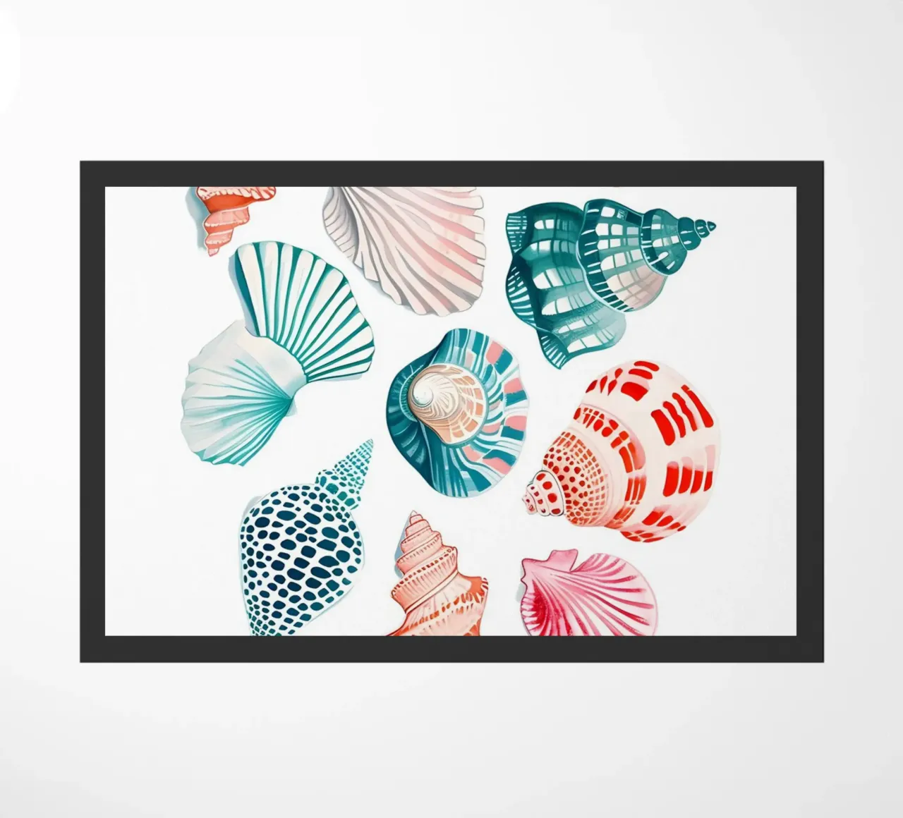 Vibrant Seashell Collection Acuarela costera felpudo de dawnthesea