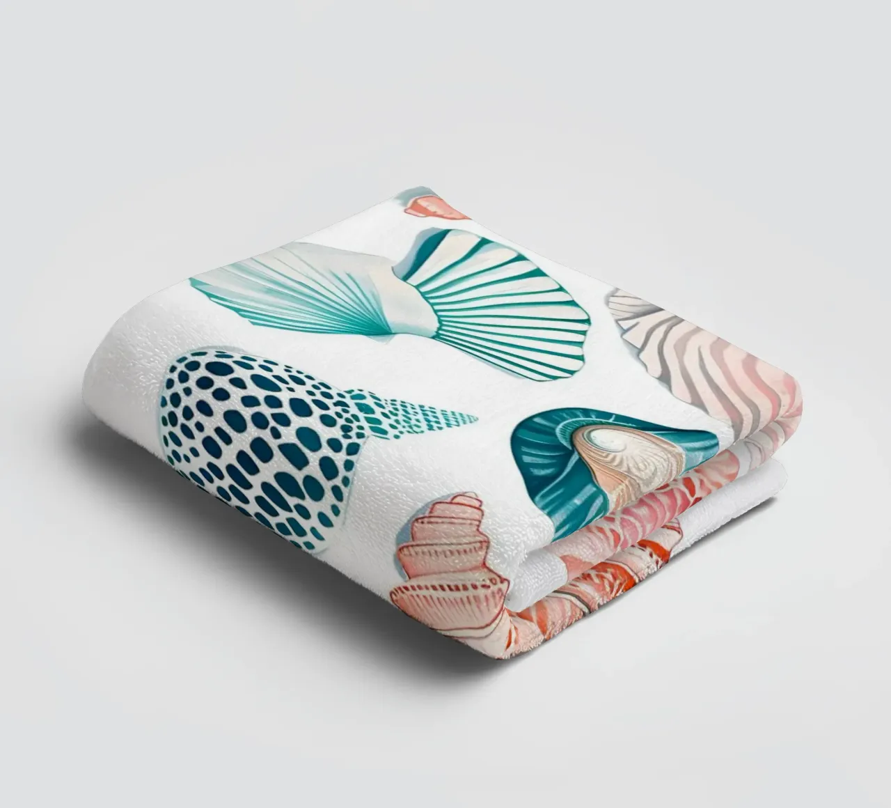 Vibrant Seashell Collection Acuarela costera toalla de baño de dawnthesea