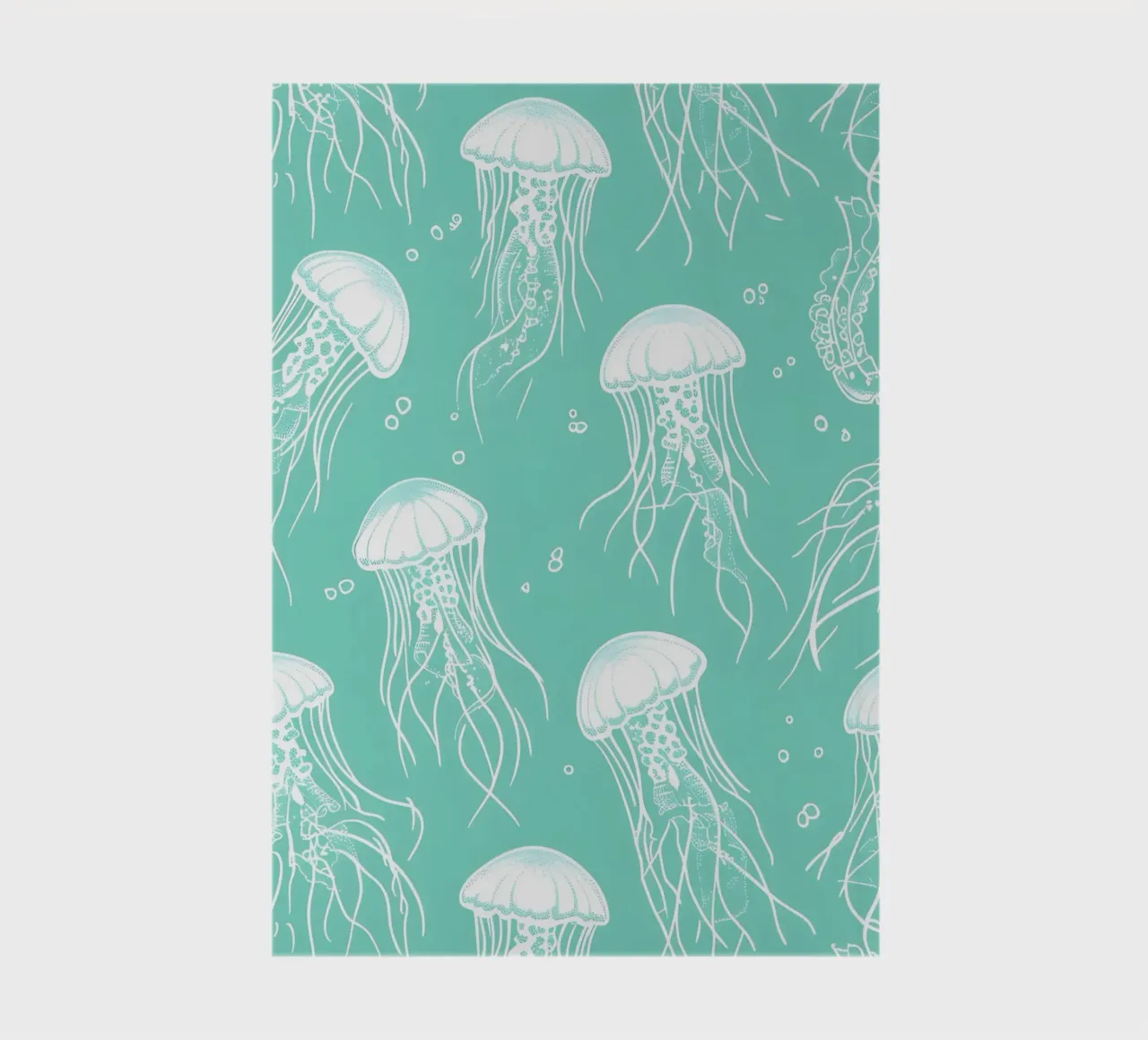 Jellyfish Pattern Aqua Blue Ocean Art Print notebook by dawnthesea