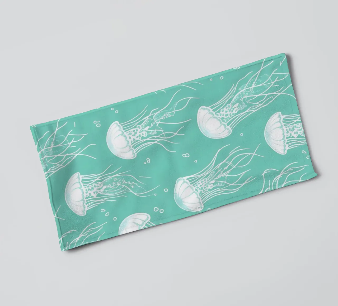 Jellyfish Pattern Aqua Blue Ocean Art Print towel by dawnthesea