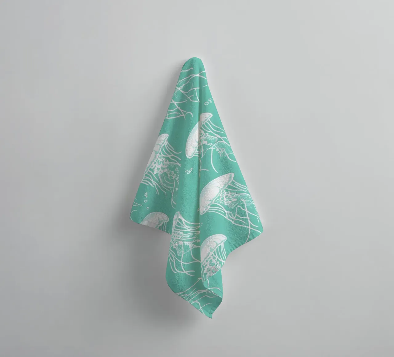 Jellyfish Pattern Aqua Blue Ocean Art Print towel by dawnthesea