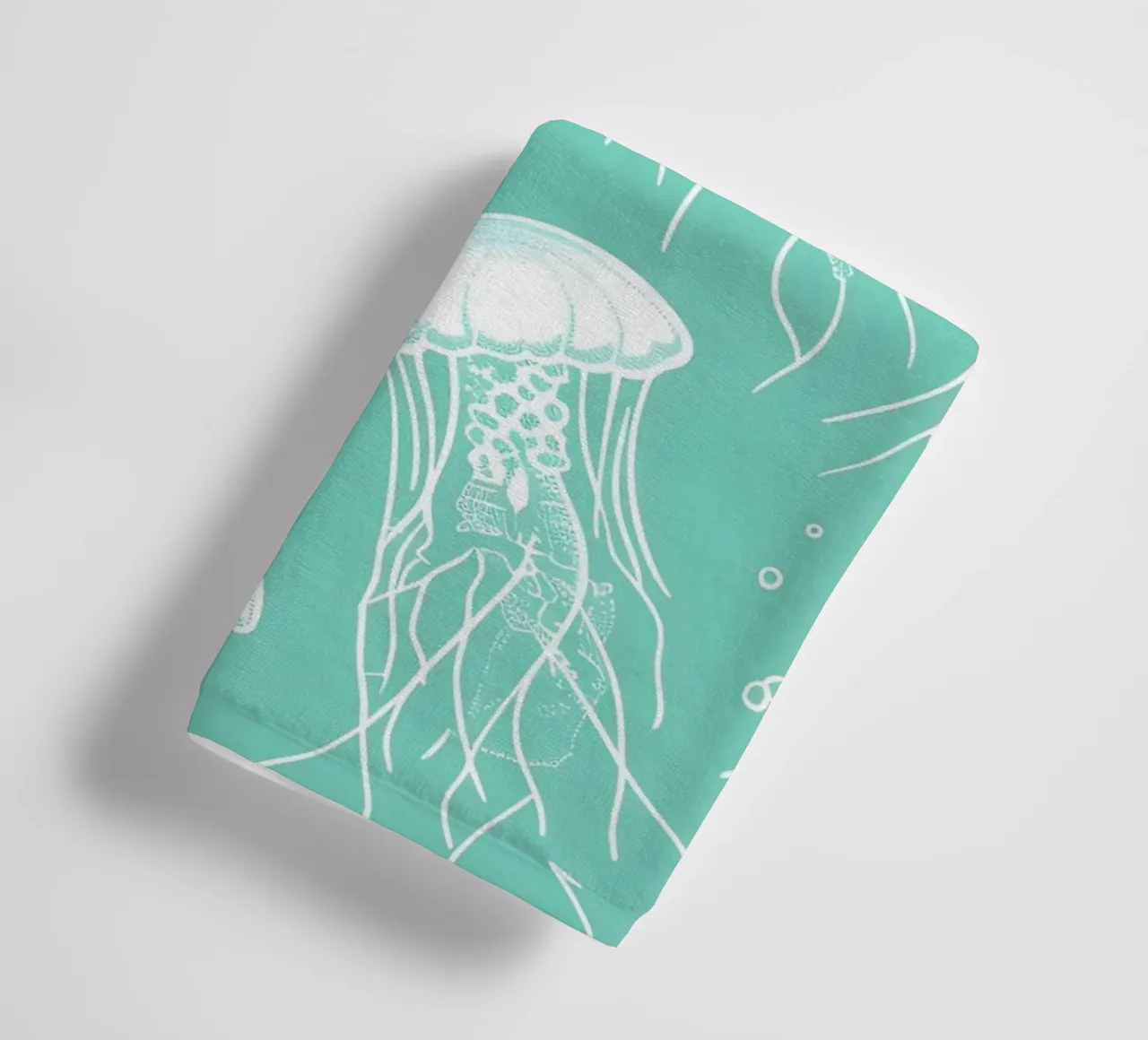 Jellyfish Pattern Aqua Blue Ocean Art Print towel by dawnthesea