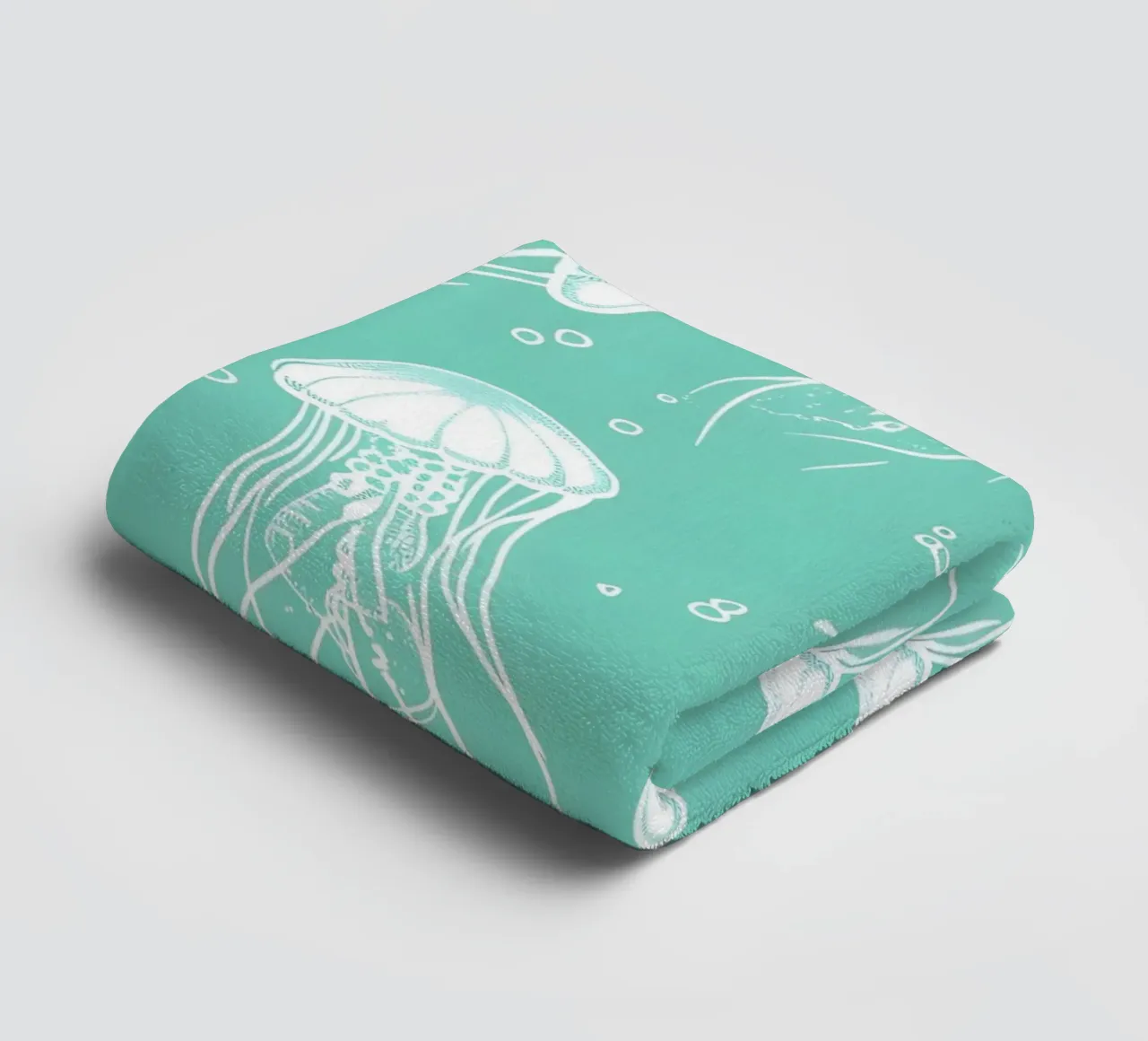 Jellyfish Pattern Aqua Blue Ocean Art Print towel by dawnthesea