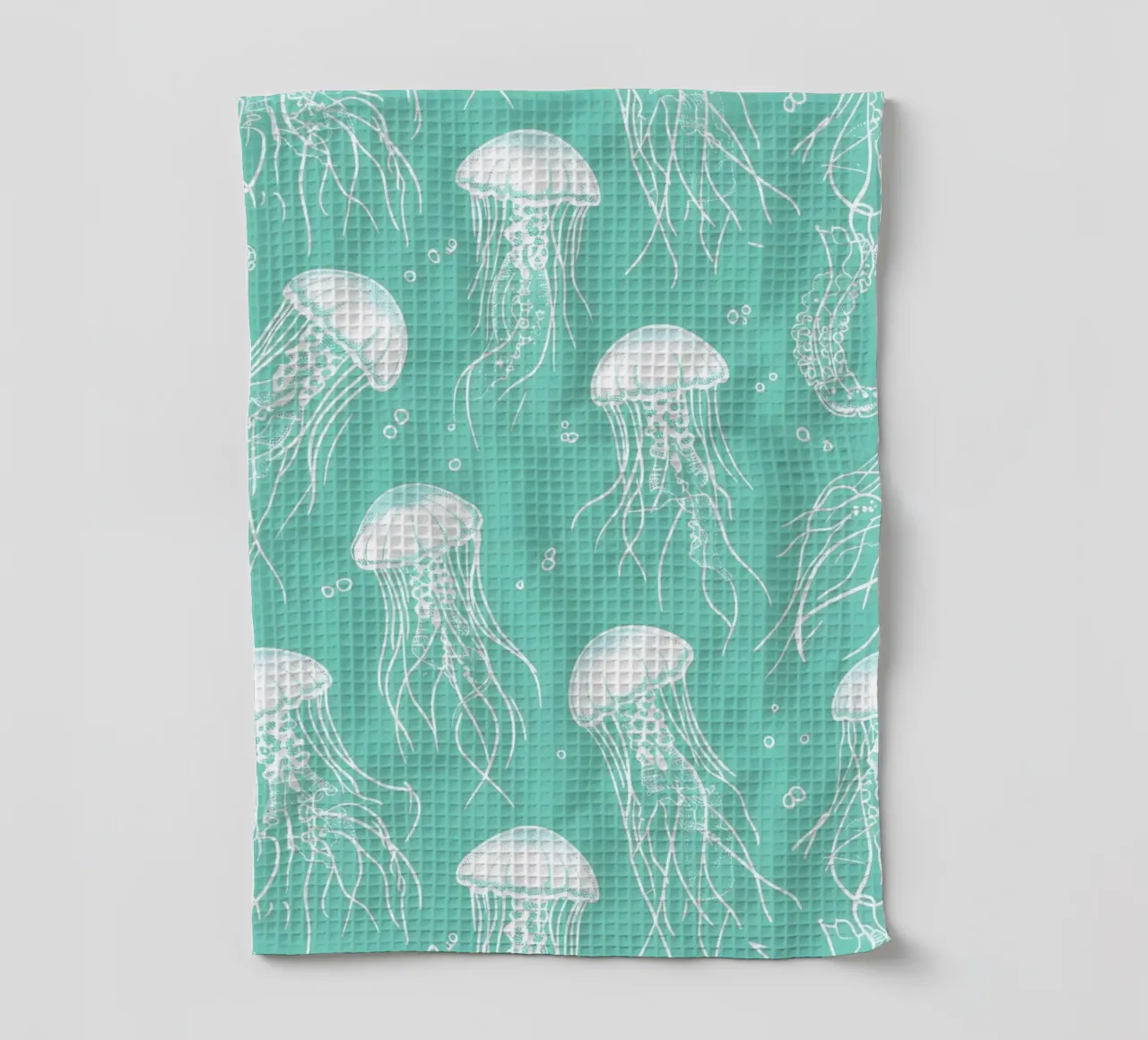 Motif de méduse Aqua Blue Ocean Art Print torchon de dawnthesea