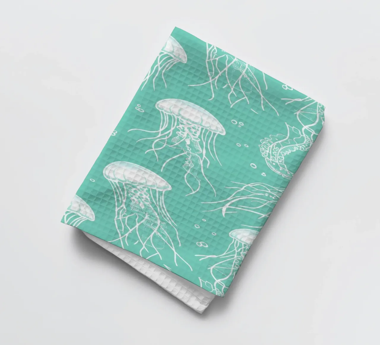 Motif de méduse Aqua Blue Ocean Art Print torchon de dawnthesea