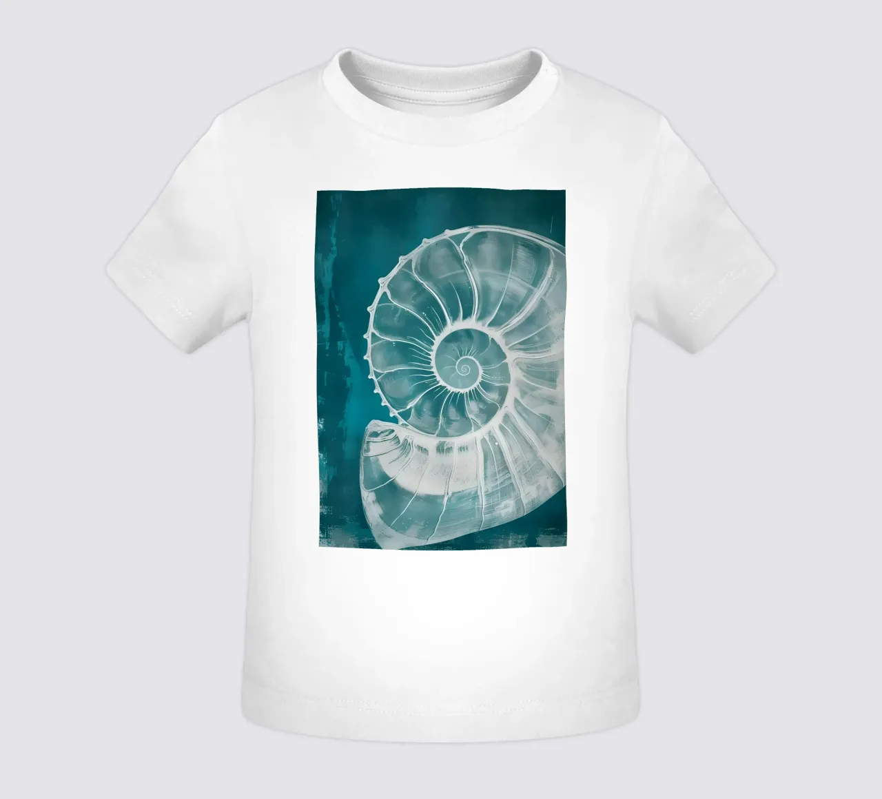 Nautilus Shell Abstract Teal Marine Art baby t-shirt by dawnthesea