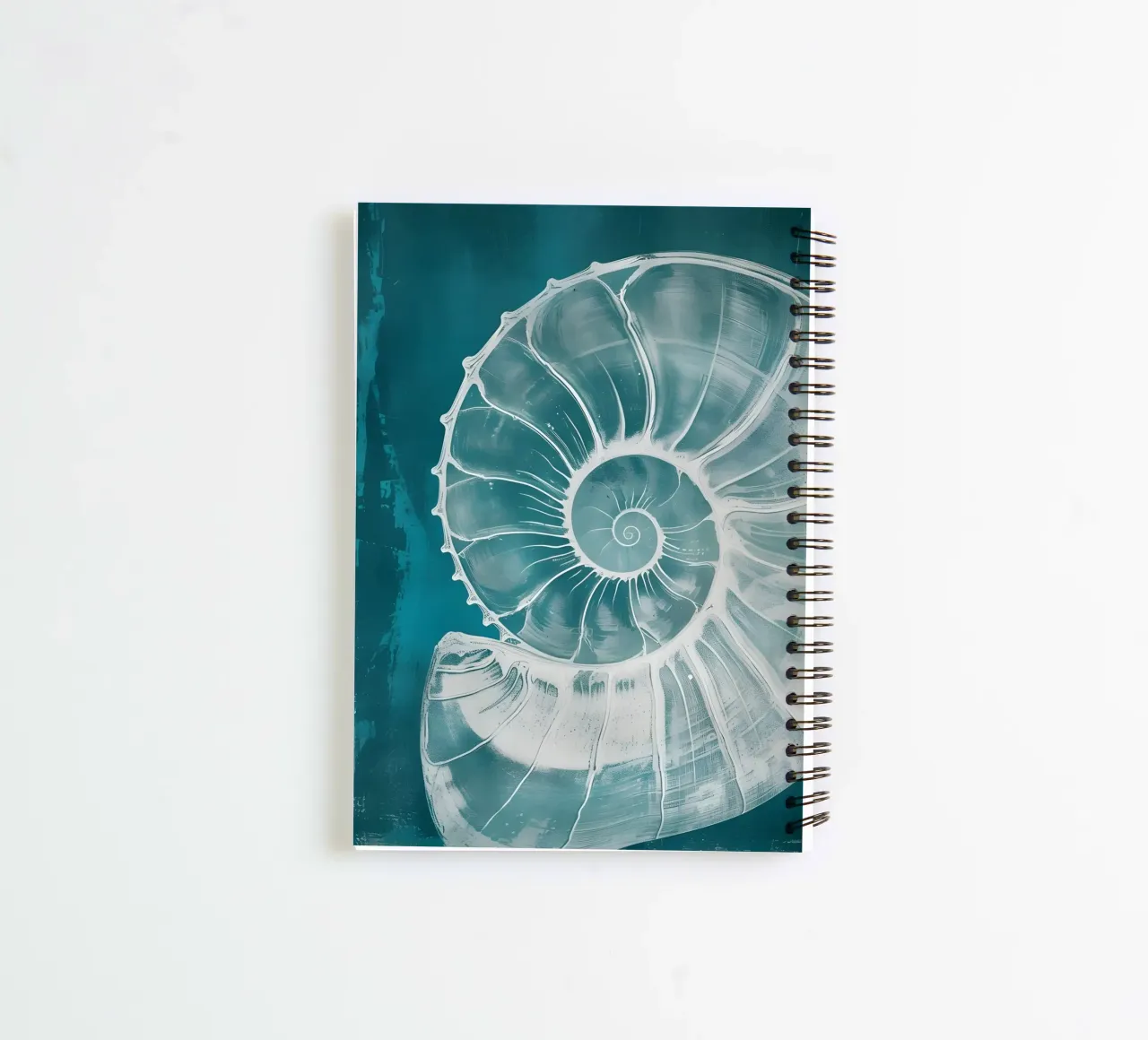 Nautilus Shell Abstract Teal Marine Art spiral notebook by dawnthesea