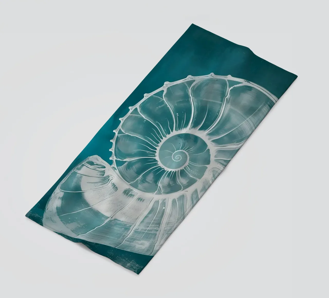Nautilus Shell Abstract Teal Marine Art beach towel by dawnthesea