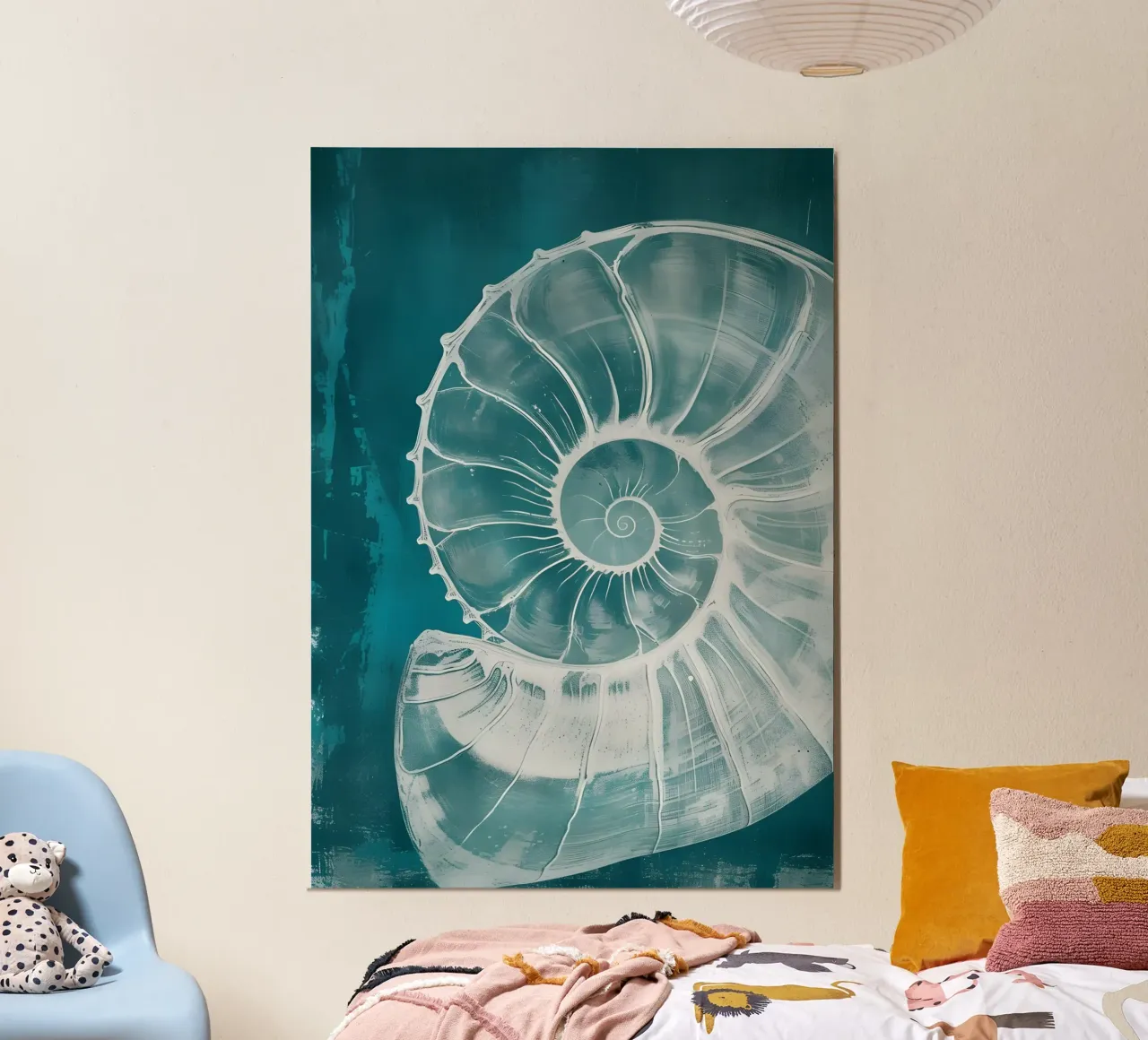 Nautilus Shell Abstract Teal Marine Art alu-dibond by dawnthesea