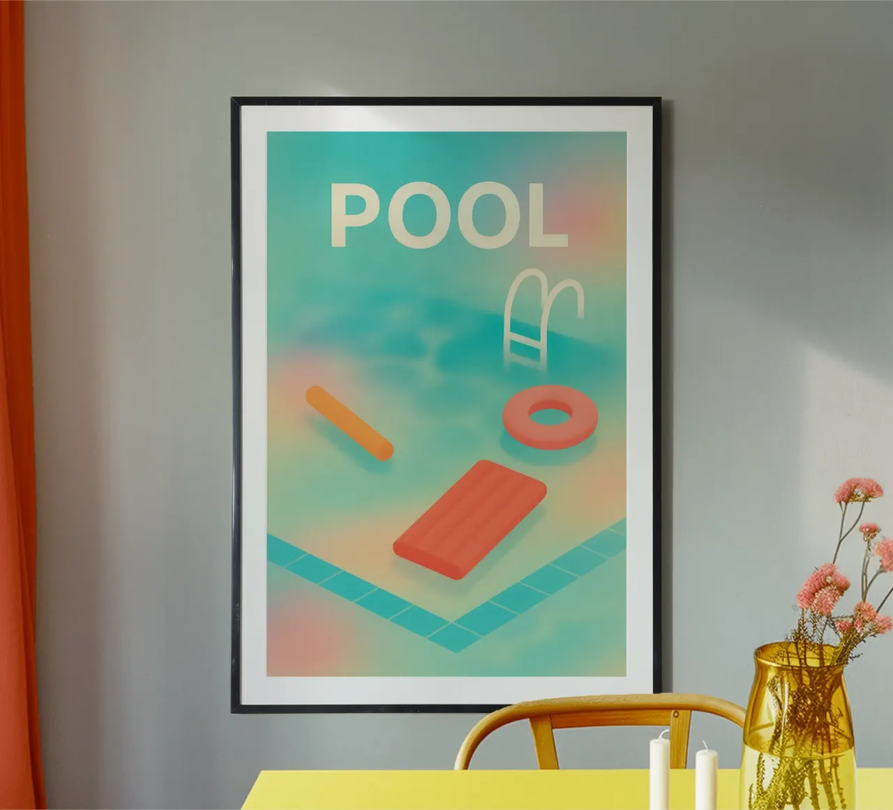 PISCINA - Galleggiante gioia di vivere carta hahnemühle da JETLAG | affiches voyage