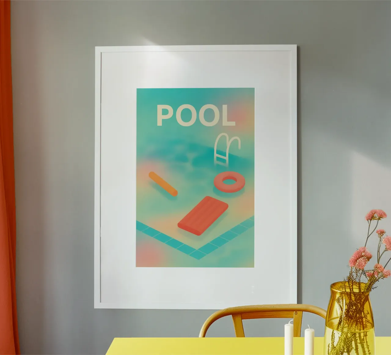 PISCINA - Galleggiante gioia di vivere carta hahnemühle da JETLAG | affiches voyage