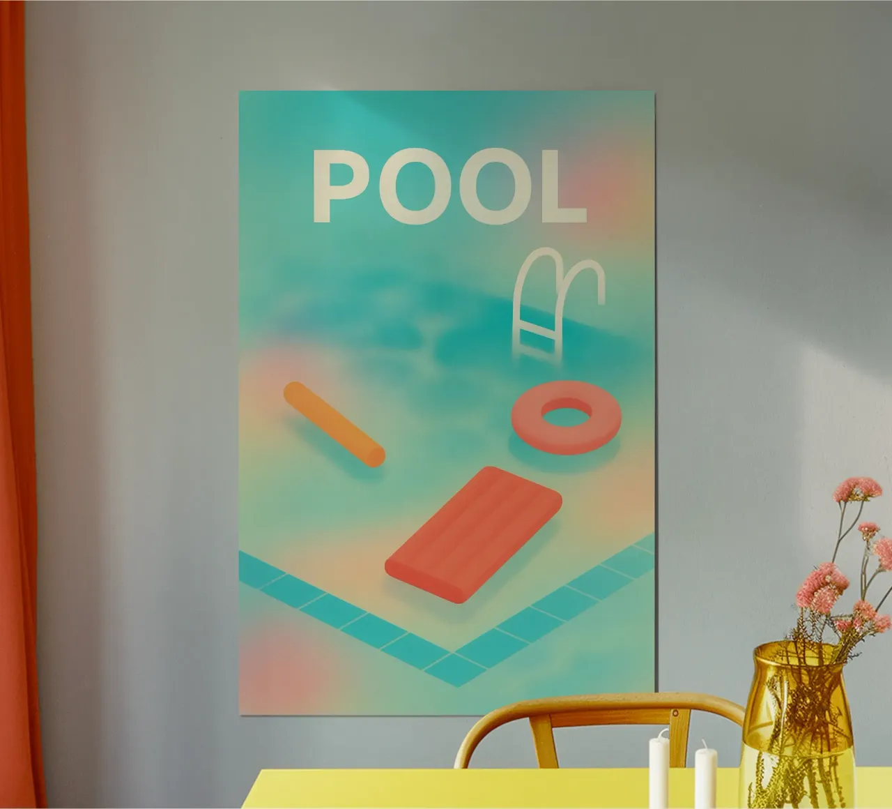 PISCINA - Galleggiante gioia di vivere carta hahnemühle da JETLAG | affiches voyage