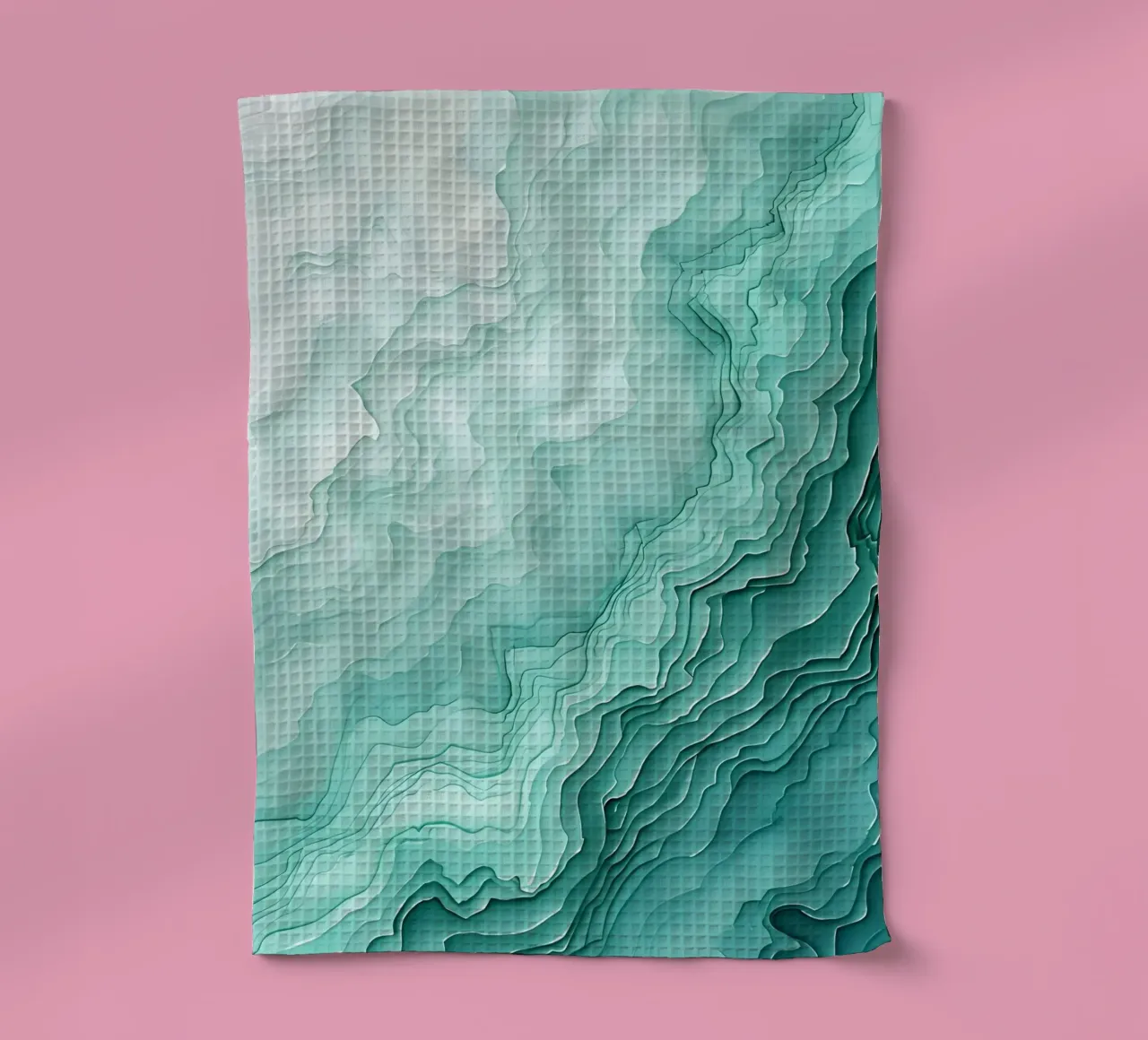Aqua Teal Abstract Layers Ocean Topography Art torchon de dawnthesea