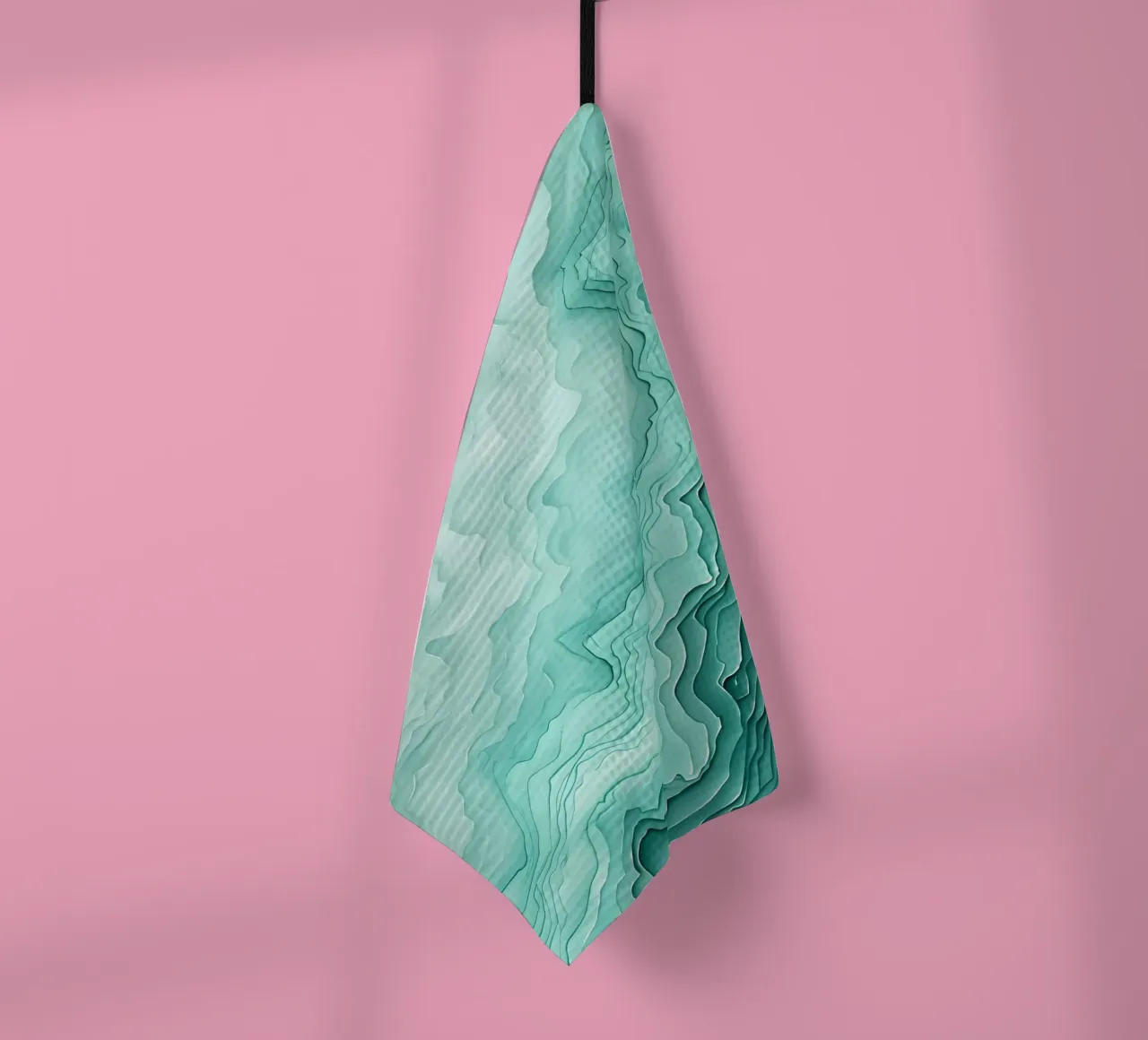 Aqua Teal Abstract Layers Ocean Topography Art torchon de dawnthesea