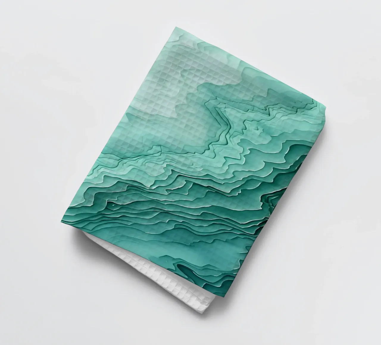 Aqua Teal Abstract Layers Ocean Topography Art torchon de dawnthesea