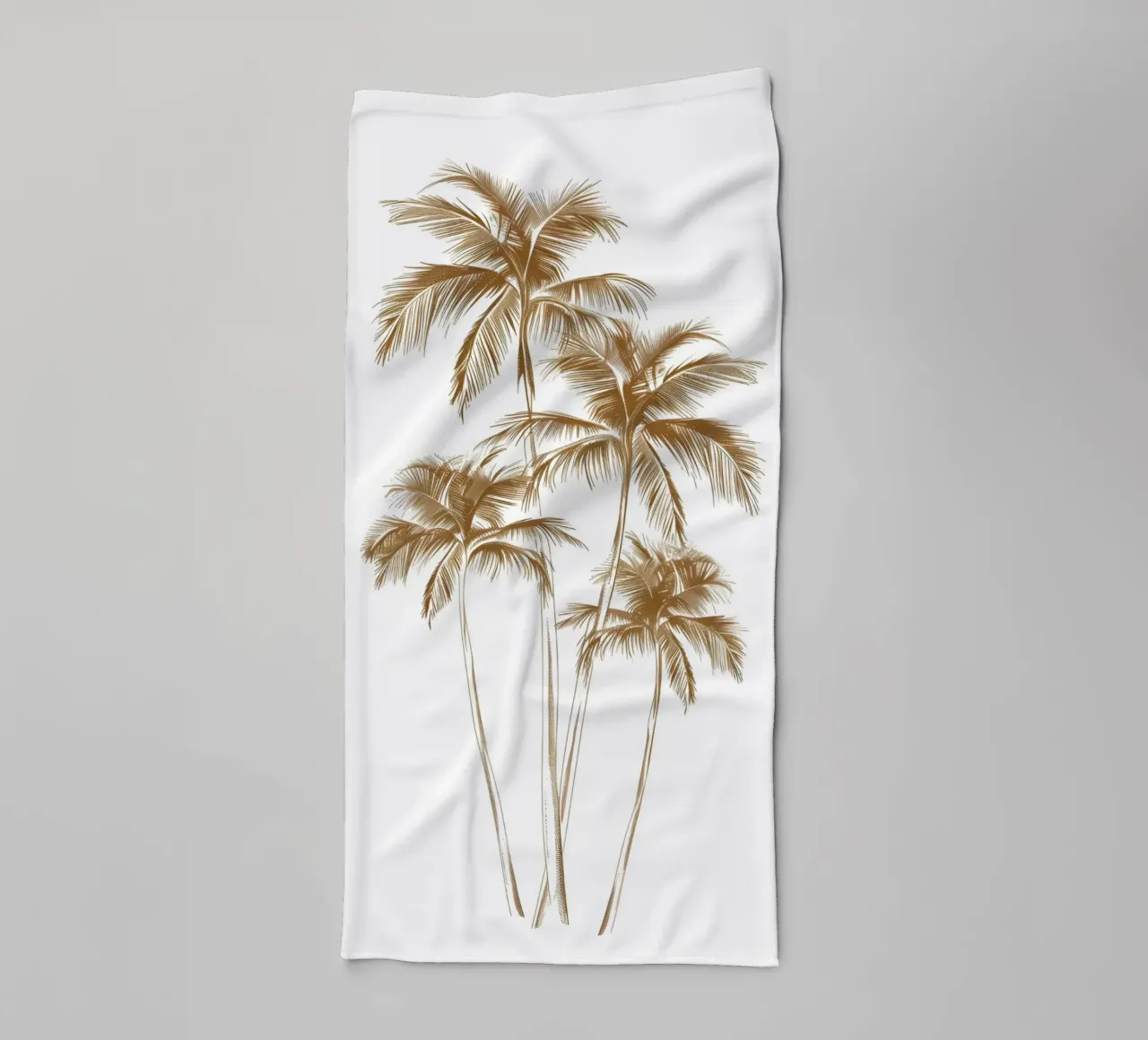Golden Palm Tree Cluster Minimalist Tropical Art towel by dawnthesea