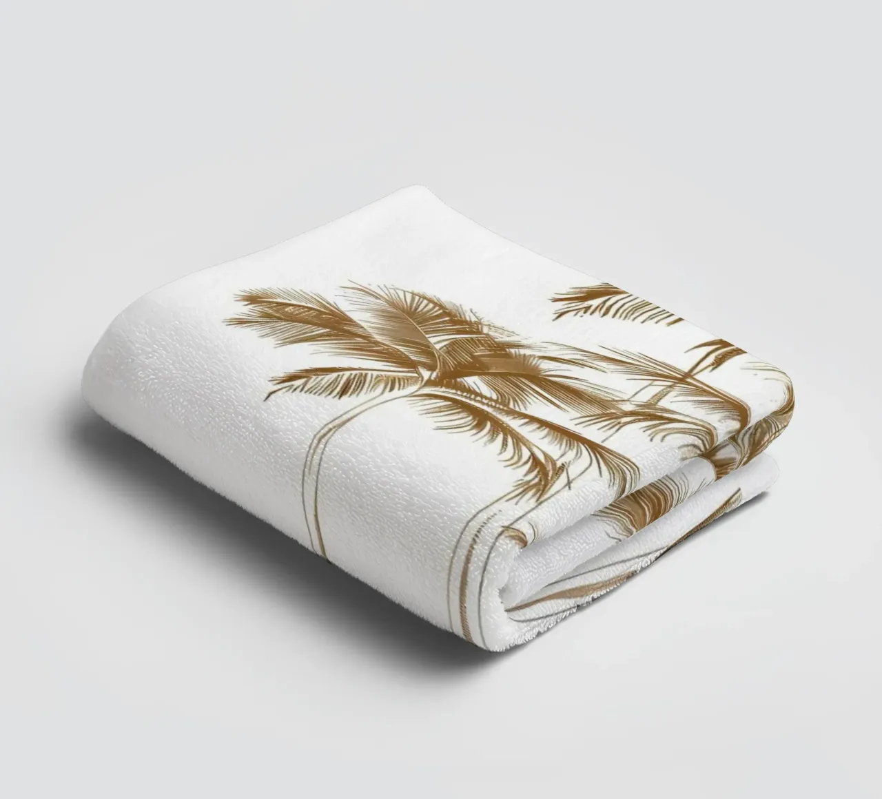 Golden Palm Tree Cluster Minimalist Tropical Art towel by dawnthesea