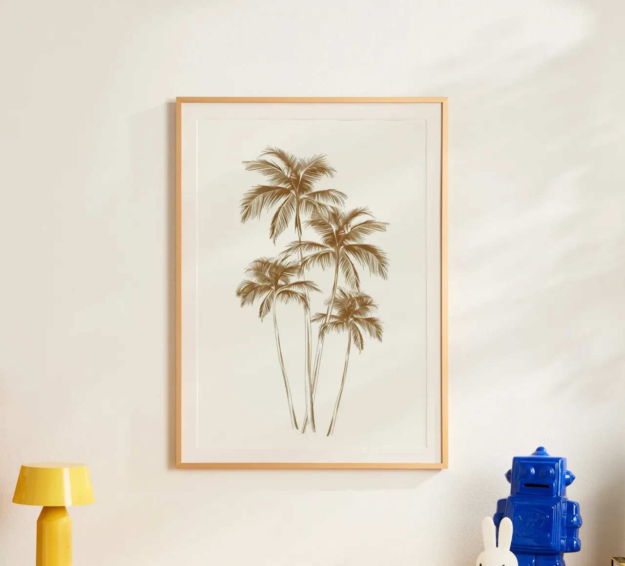 Goldener Palmenbaum Cluster Minimalistische Tropische Kunst Poster von dawnthesea