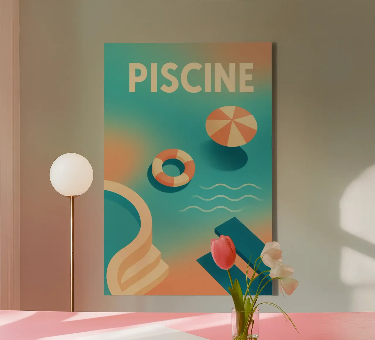 SWIMMING POOL - The art of summer escape canvas with Floater frame by JETLAG | affiches voyage