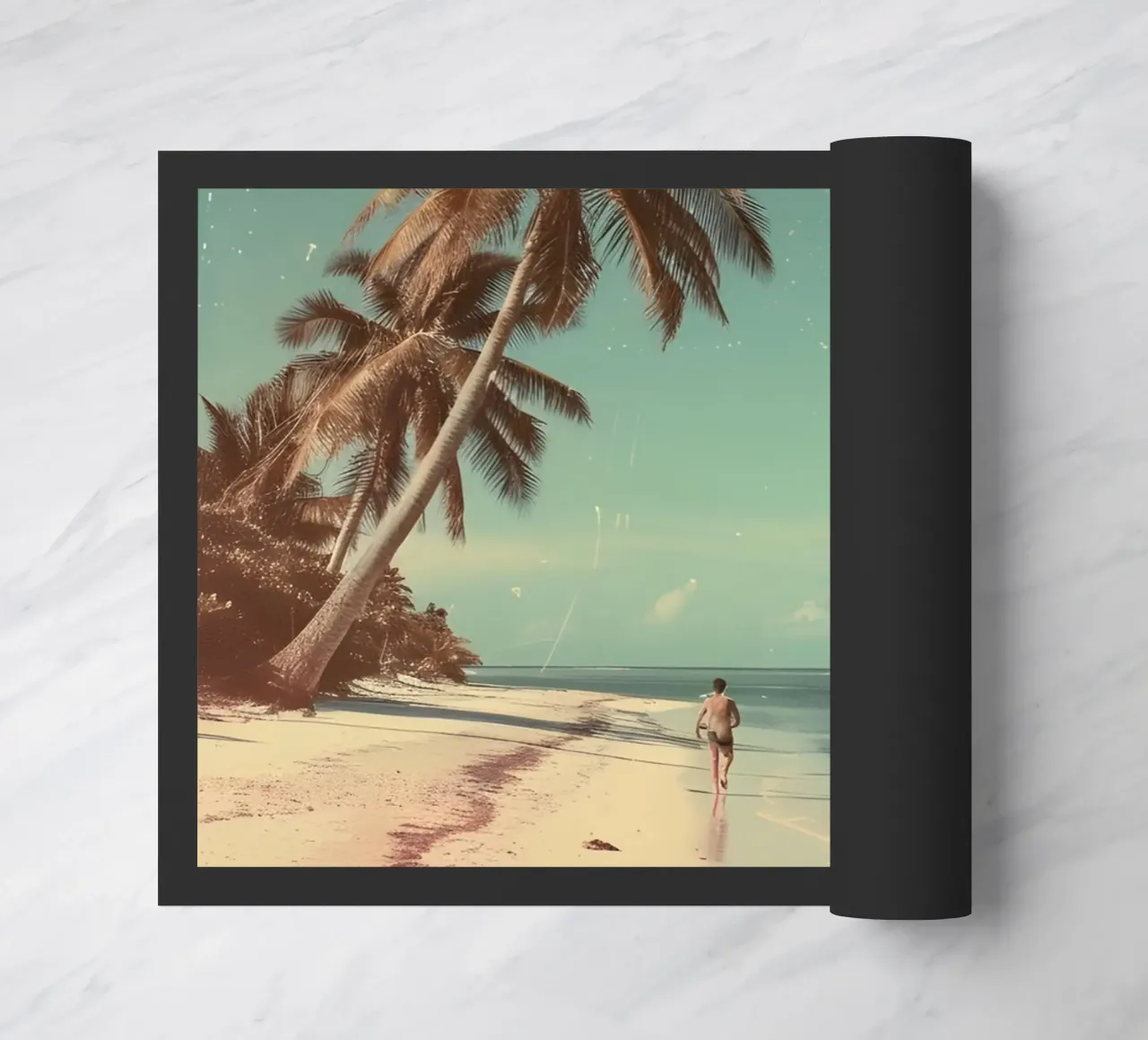 Vintage Tropical Beach Solitude Palm Trees zerbino da dawnthesea