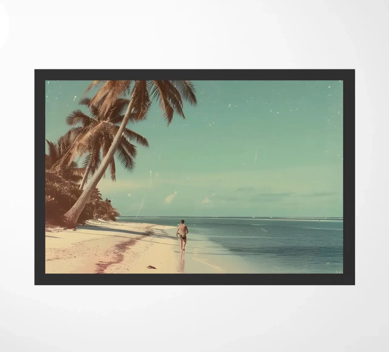 Vintage Tropical Beach Solitude Palm Trees zerbino da dawnthesea