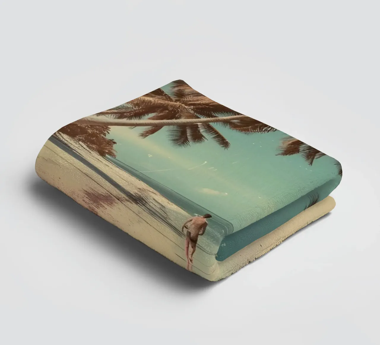 Vintage Tropical Beach Solitude Palm Trees asciugamano da bagno da dawnthesea