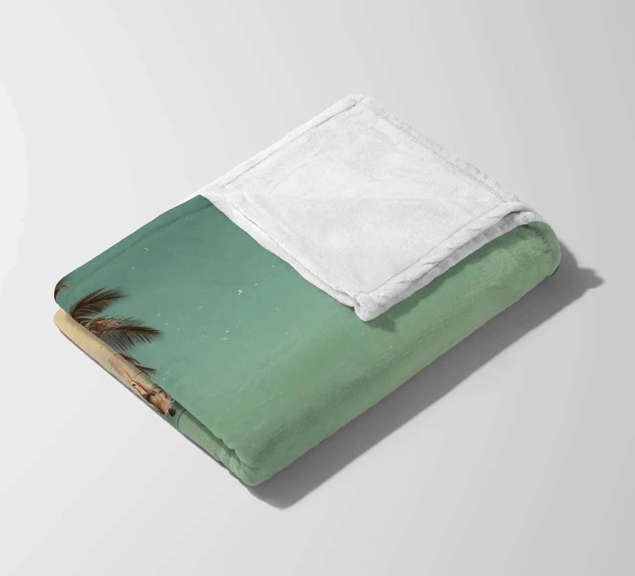 Vintage Tropical Beach Solitude Palm Trees coperta in pile da dawnthesea