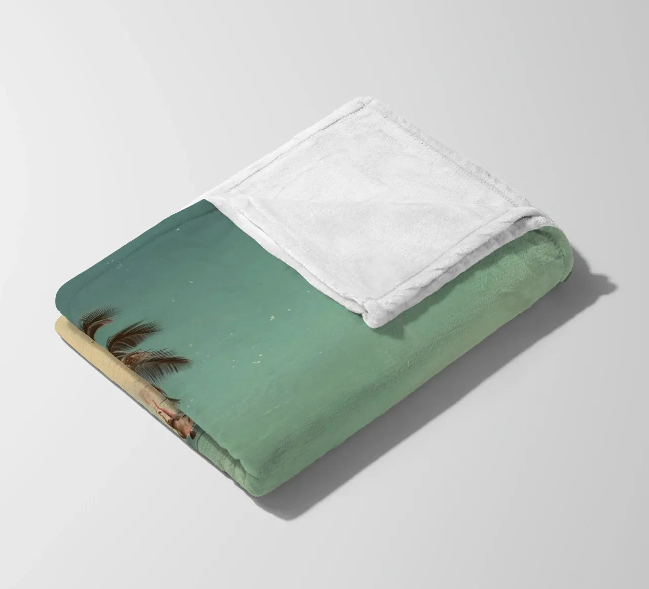 Vintage Tropical Beach Solitude Palm Trees coperta in pile da dawnthesea