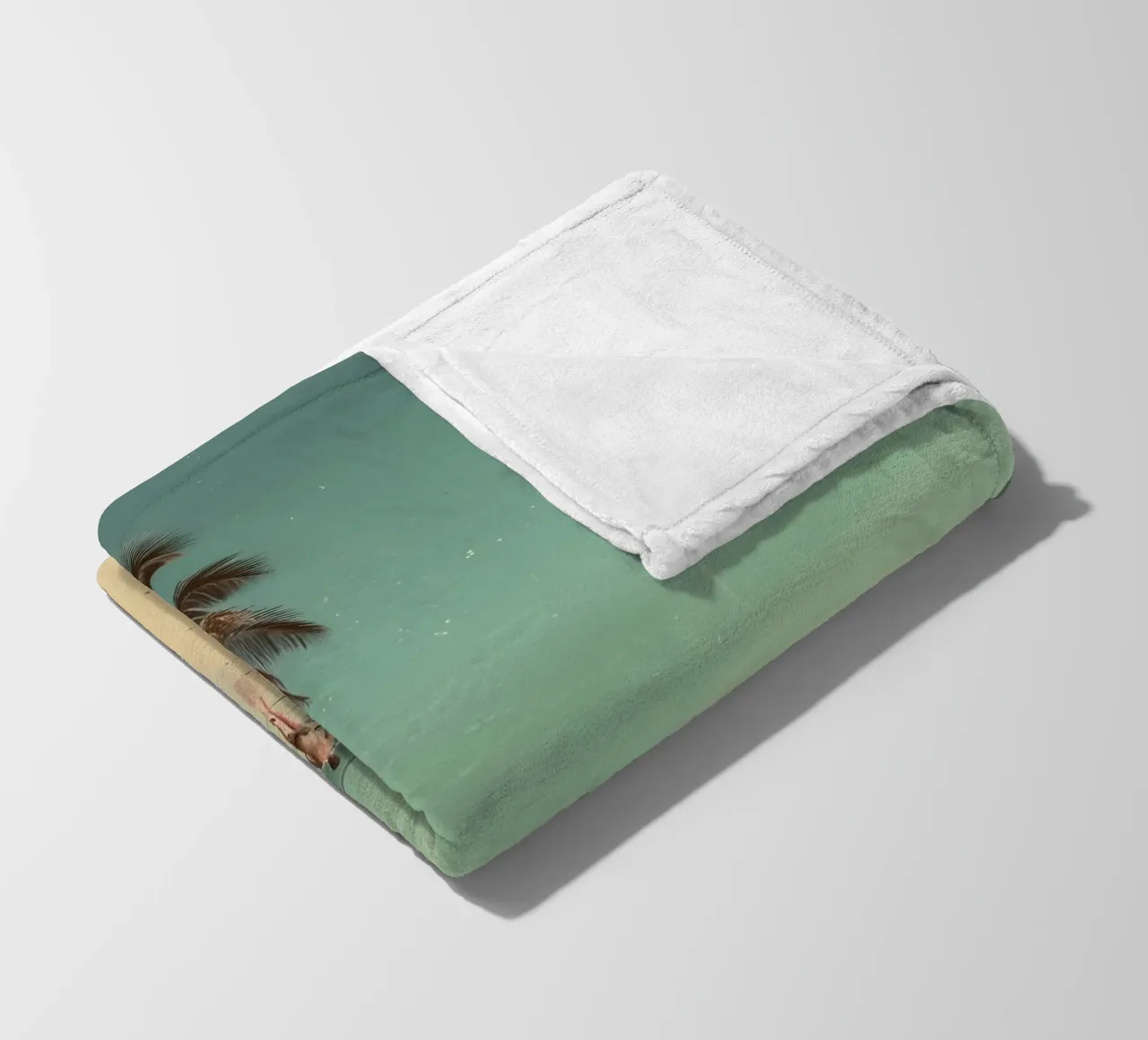 Vintage Tropical Beach Solitude Palm Trees coperta in pile da dawnthesea