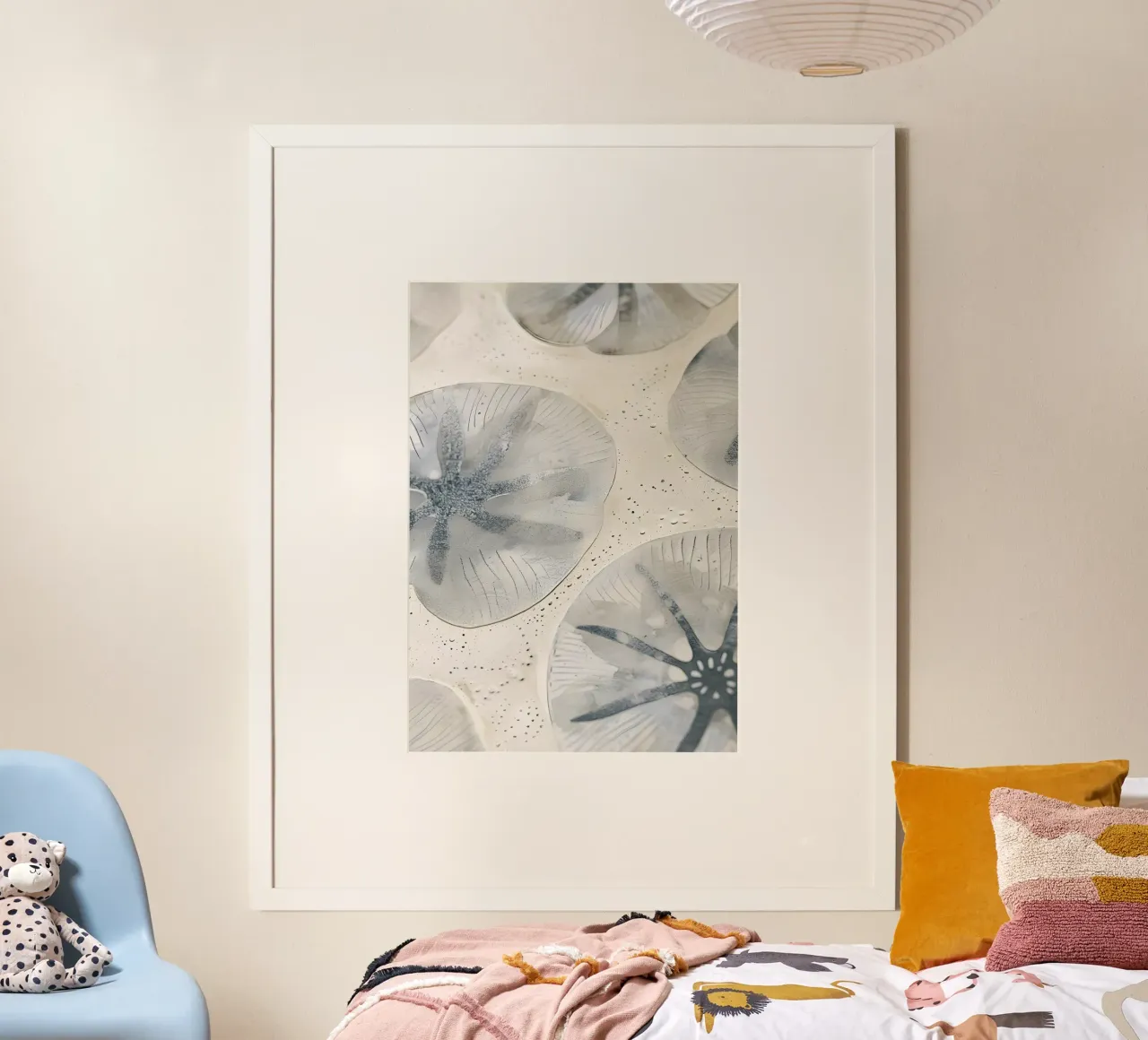 Waterlelie glas abstract rustgevend wit kunst poster van dawnthesea