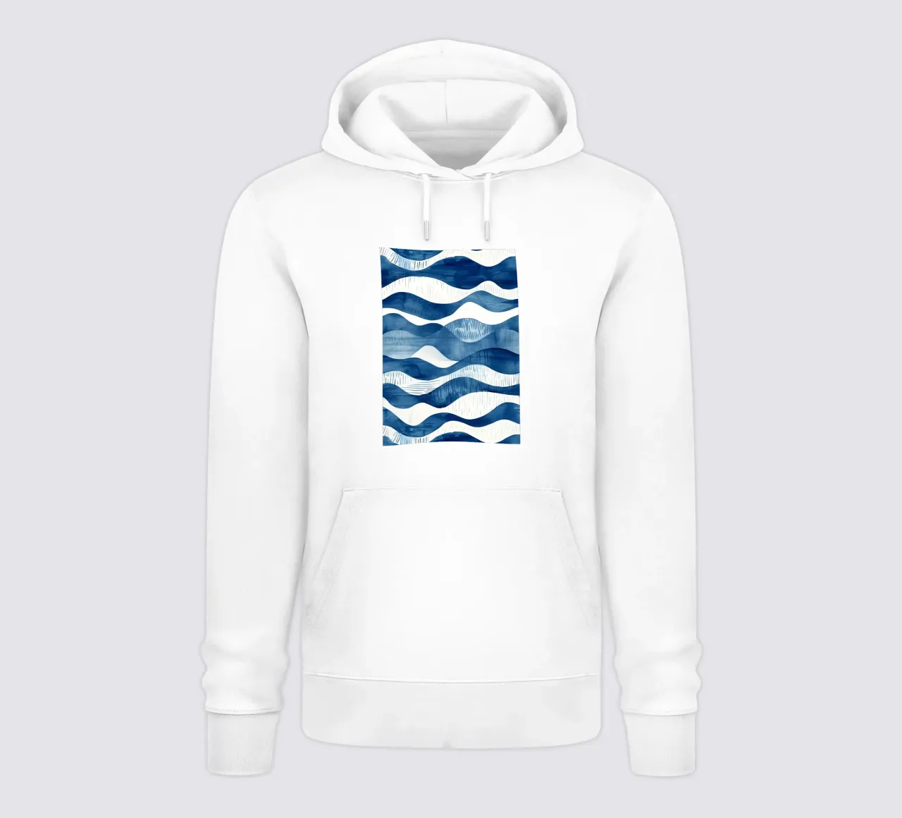 Indigo Waves Abstract Ocean Pattern Art sudadera con capucha de dawnthesea