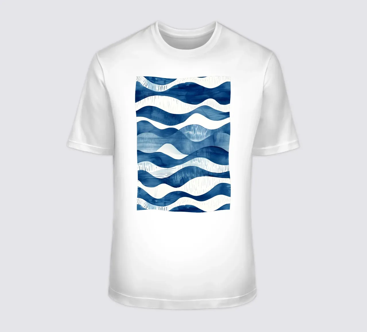 Indigo Waves Abstract Ocean Pattern Art camiseta de dawnthesea