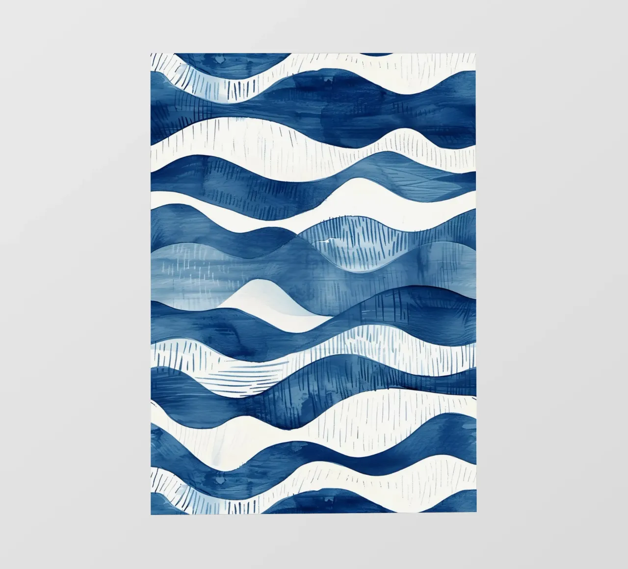 Indigo Waves Abstract Ocean Pattern Art lámina retroiluminada de dawnthesea