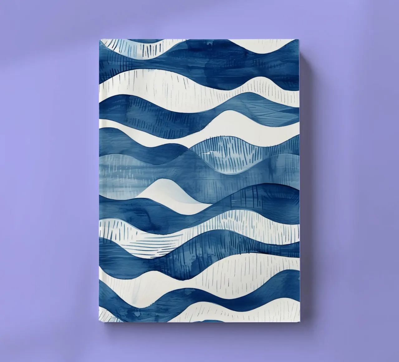 Indigo Waves Abstract Ocean Pattern Art carnet de notes de dawnthesea