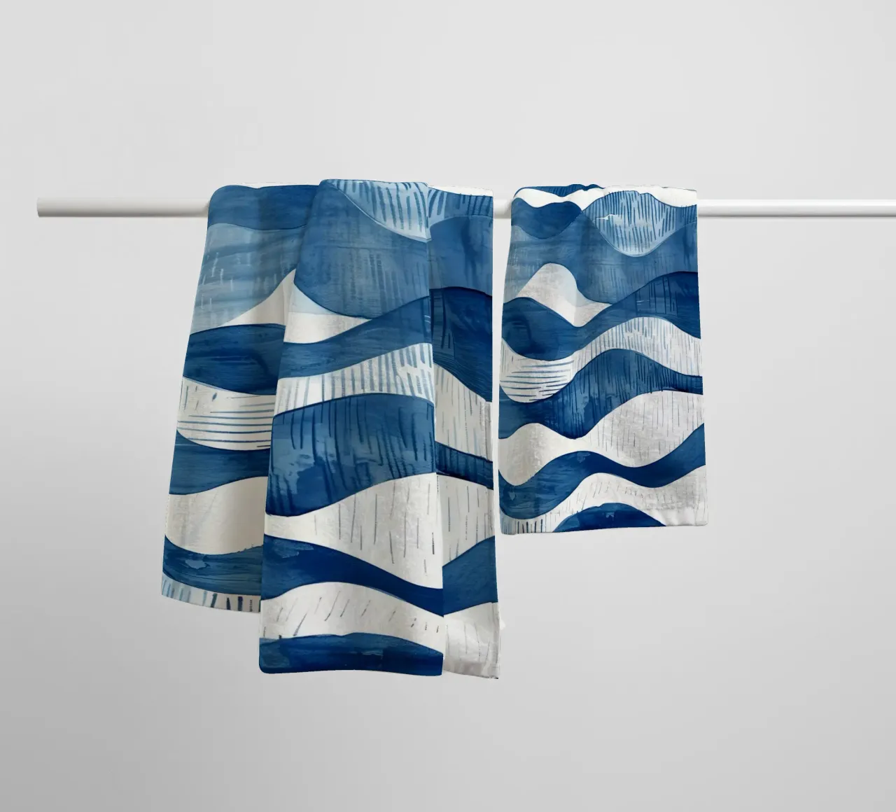 Indigo Waves Abstract Ocean Pattern Art towel by dawnthesea