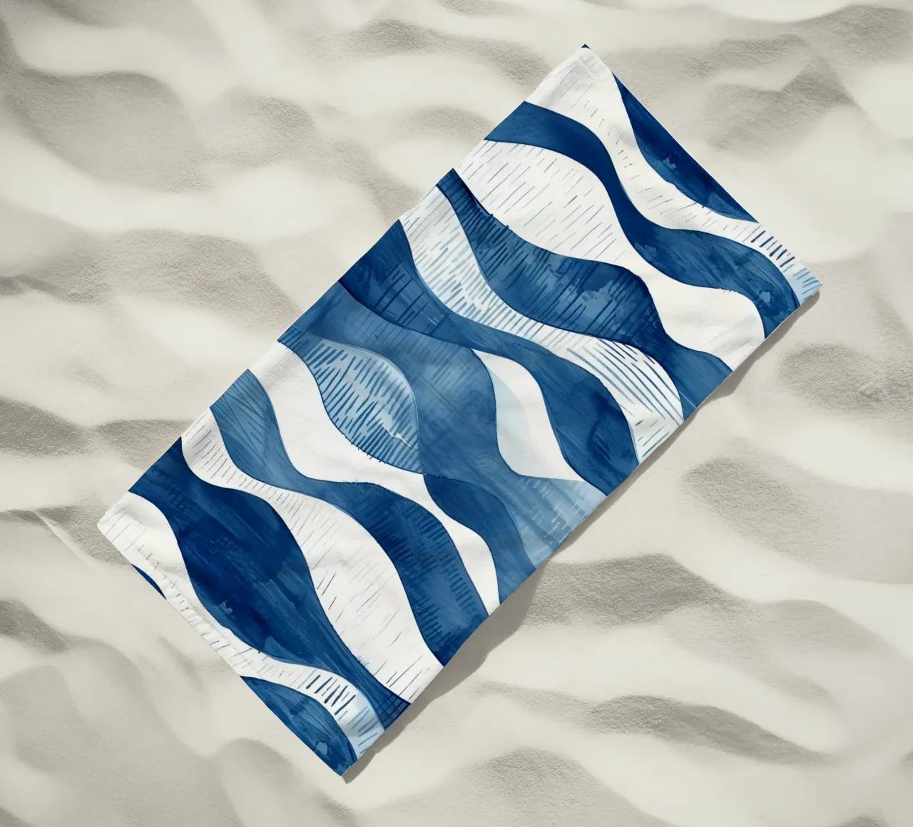 Indigo Waves Abstract Ocean Pattern Art toalla de playa de dawnthesea