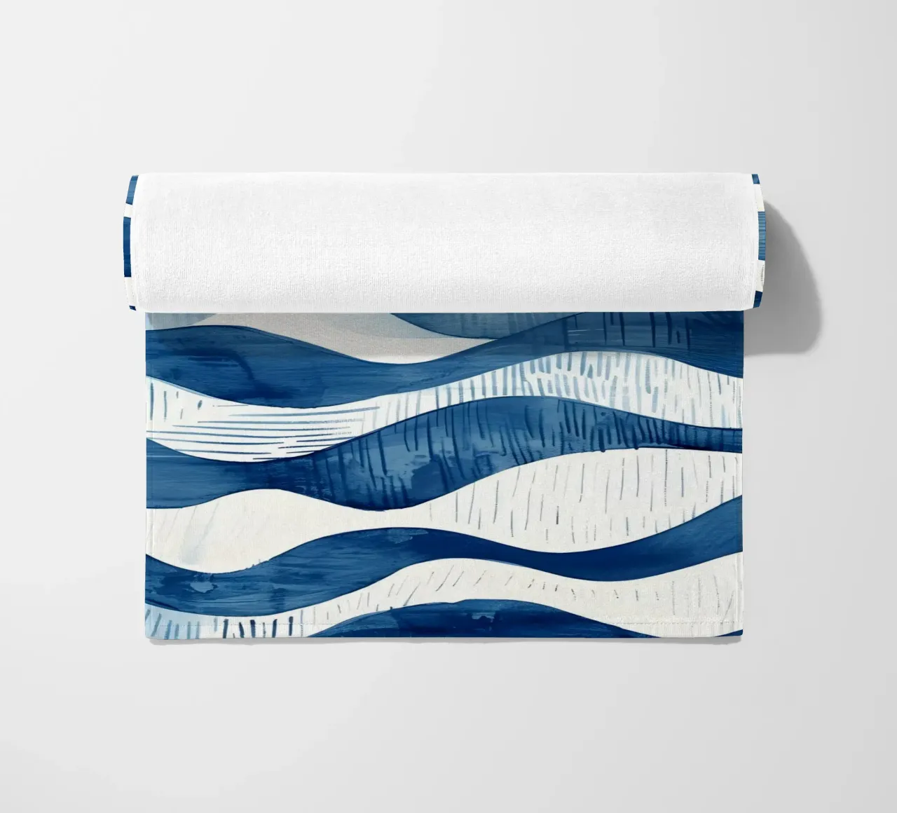 Indigo Waves Abstract Ocean Pattern Art toalla de playa de dawnthesea