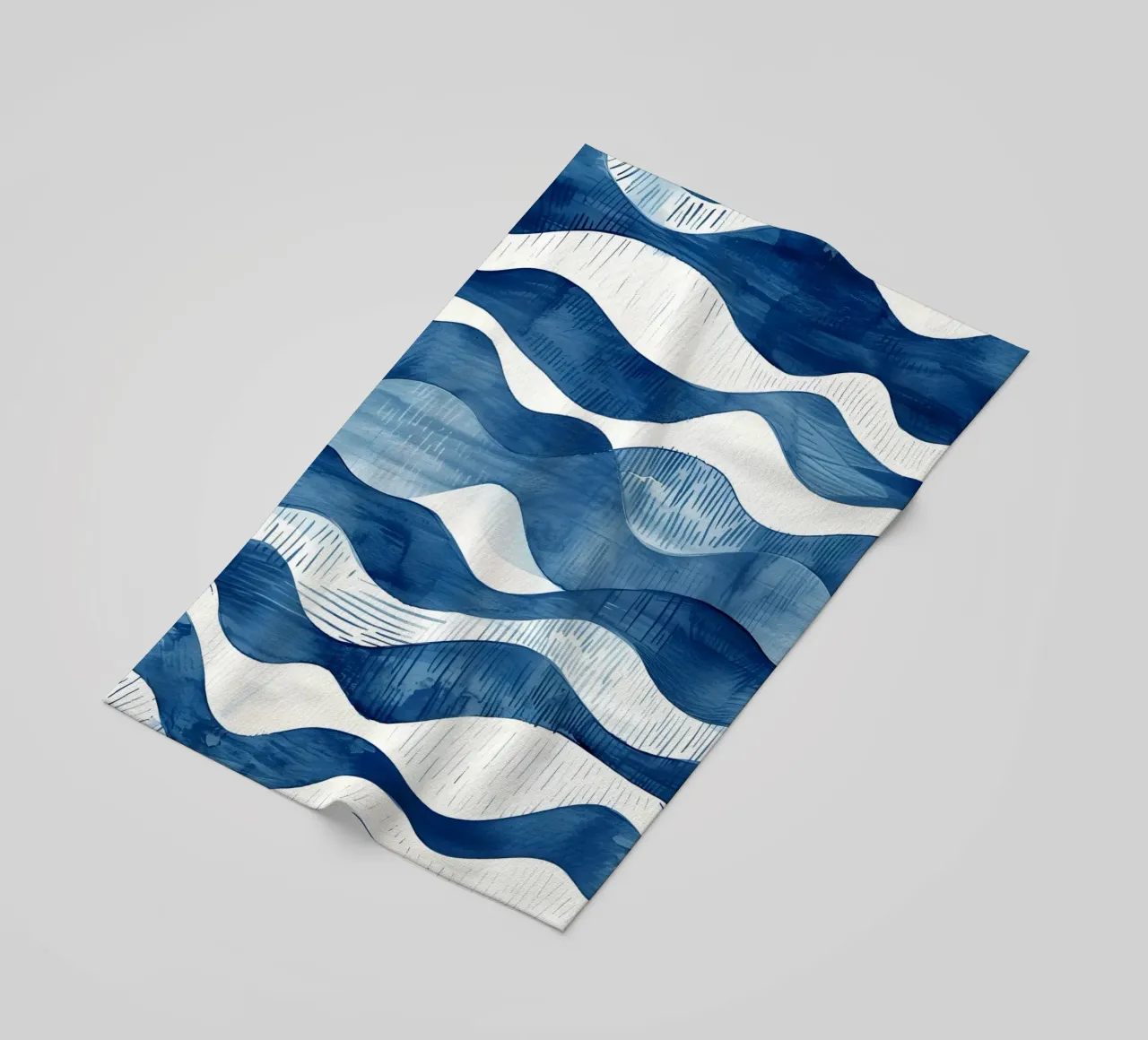 Indigo Waves Abstract Ocean Pattern Art toalla de playa de dawnthesea