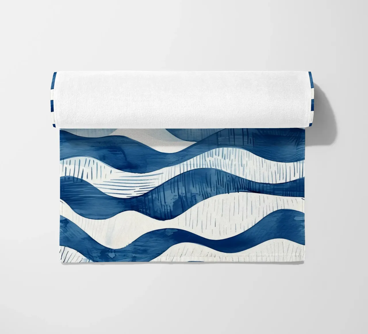 Indigo Waves Abstract Ocean Pattern Art toalla de playa de dawnthesea
