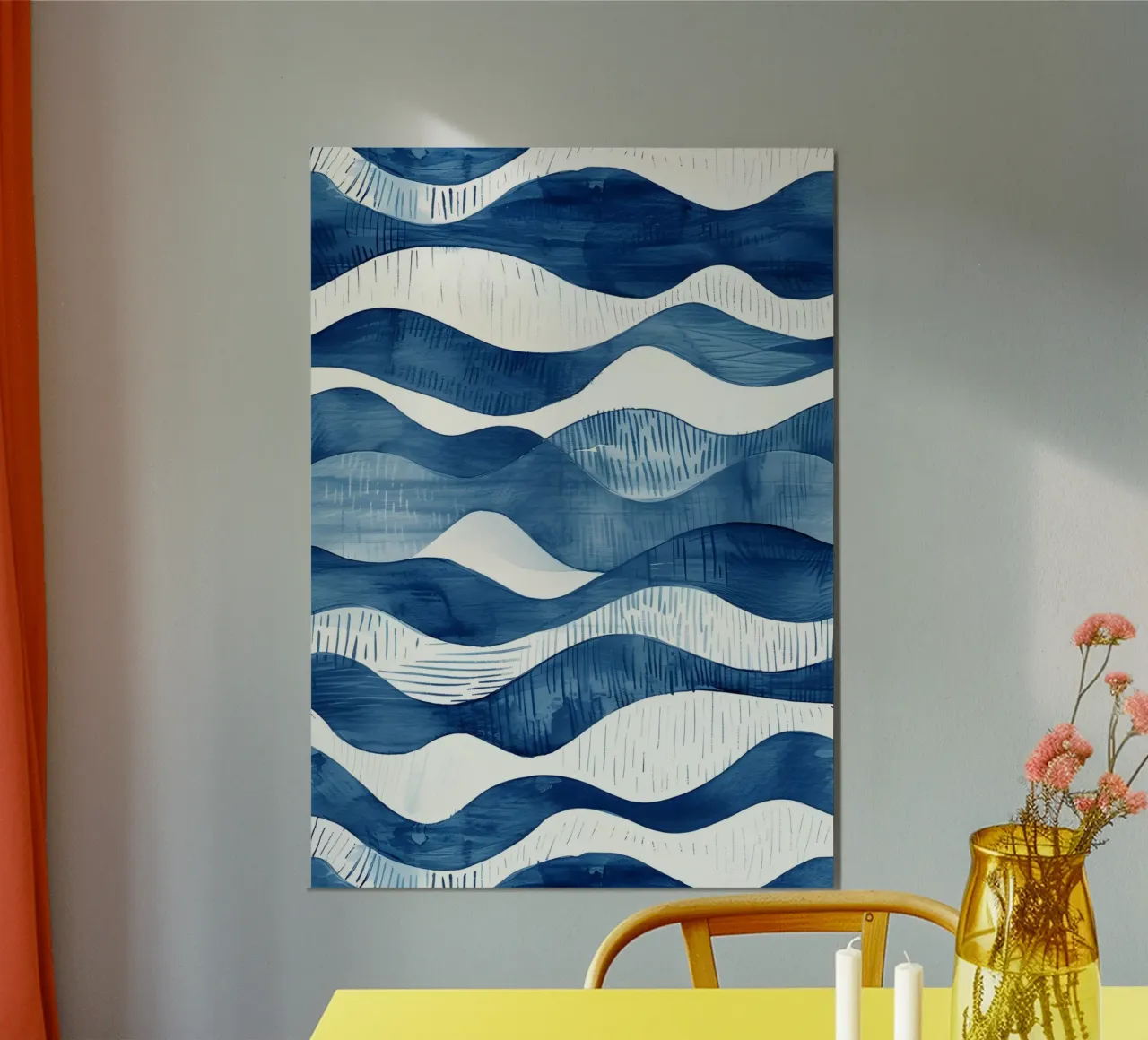 Indigo Waves Abstract Ocean Pattern Art placa de forex de dawnthesea
