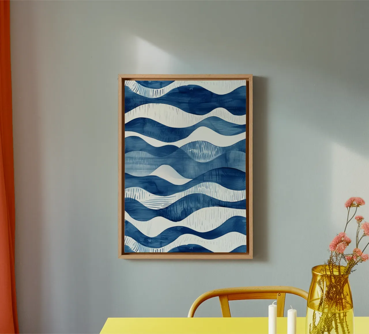 Indigo Waves Abstract Ocean Pattern Art canvas by dawnthesea