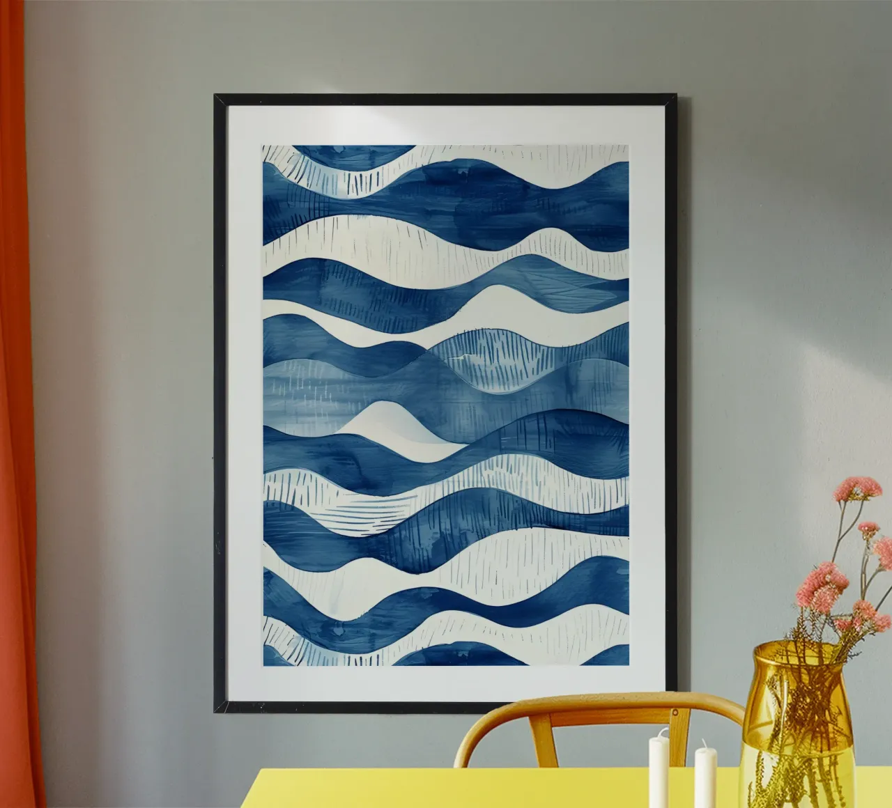 Indigo Waves Abstract Ocean Pattern Art hahnemühle de dawnthesea