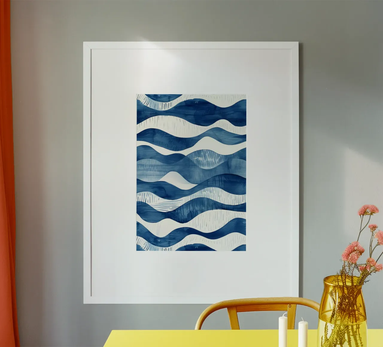 Indigo Waves Abstract Ocean Pattern Art hahnemühle de dawnthesea