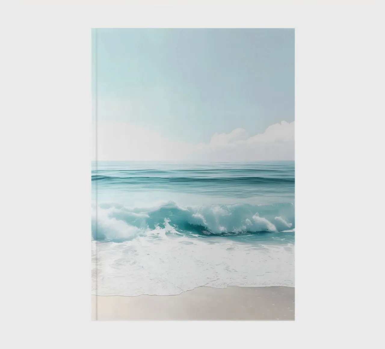 Turquoise Ocean Wave Serene Beach Landscape Art notebook by dawnthesea