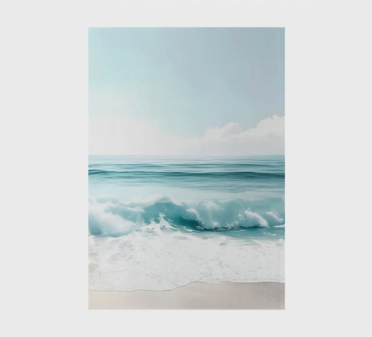 Turquoise Ocean Wave Serene Beach Landscape Art notebook by dawnthesea