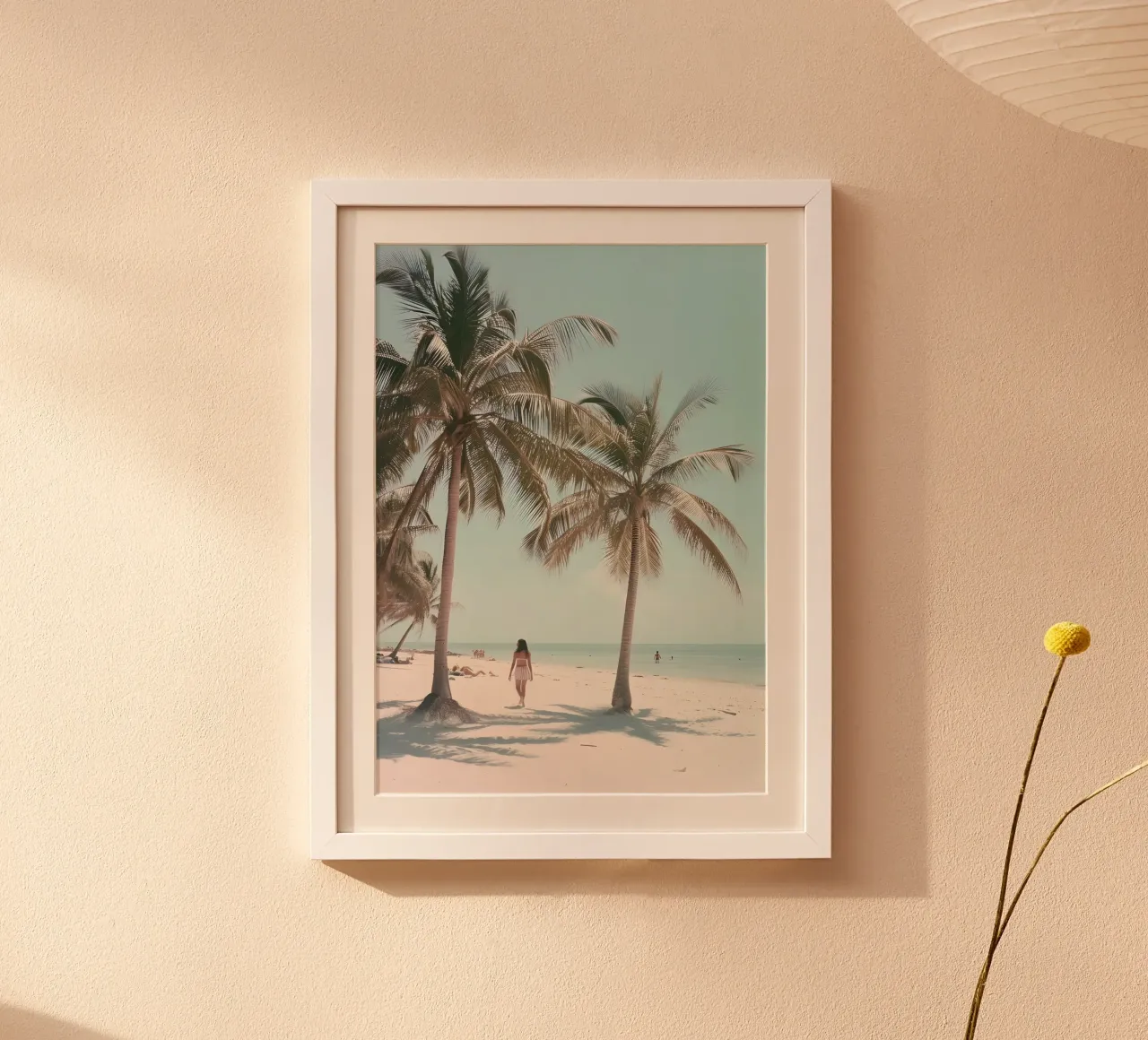 Passeggiata sulla spiaggia tropicale Paradiso delle palme vintage poster da dawnthesea