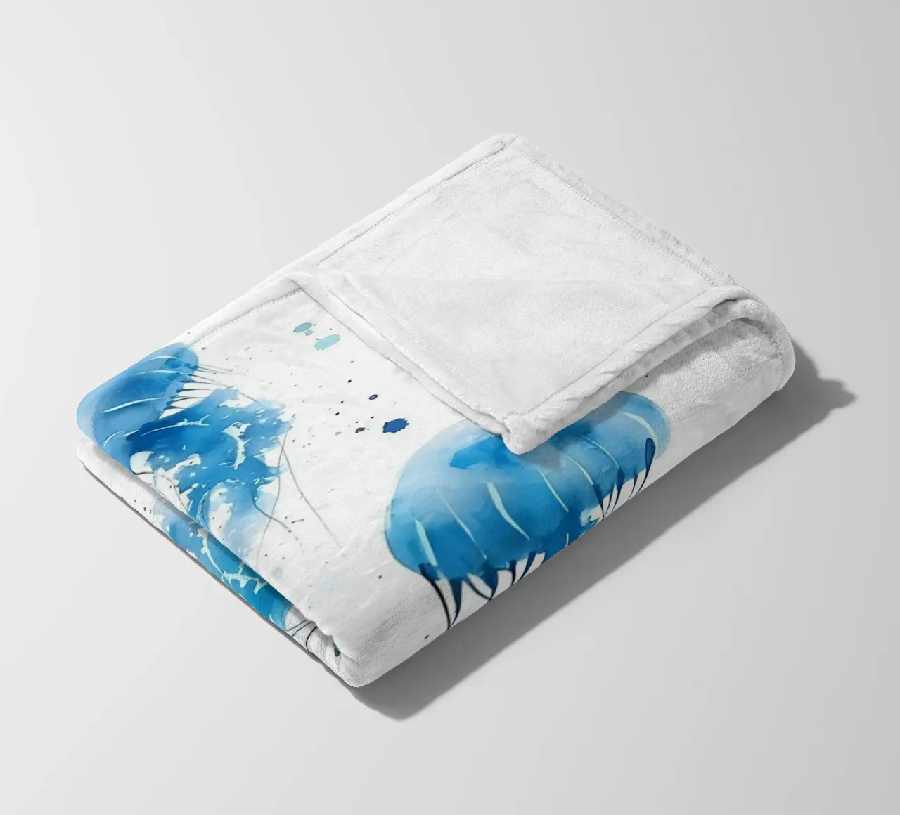 Trois méduses bleues aquarelle art océanique plaid polaire de dawnthesea